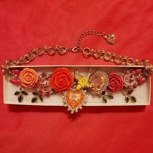 Betsey Johnson Rose statement necklace